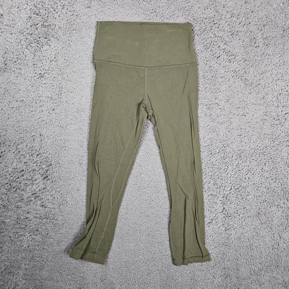 Lululemon Align High‎ Rise Crop Leggings Green Size 4 - Picture 1 of 8